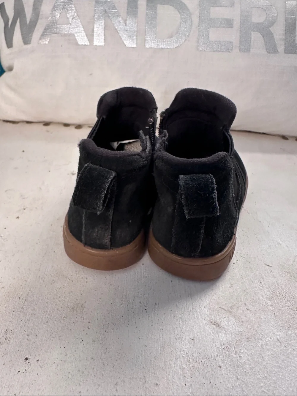 UGG Black Suede Kids Ankle Boots